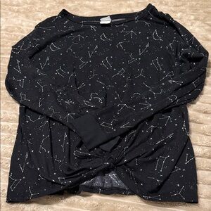 Stars Above Black Constellation Long Sleeve Top